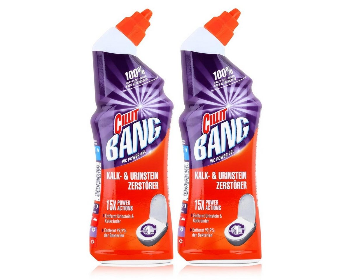 CILLIT BANG Cillit Bang WC Power Gel Kalk- & Urinstein Zerstörer 750ml (2er Pack) WC-Reiniger von CILLIT BANG