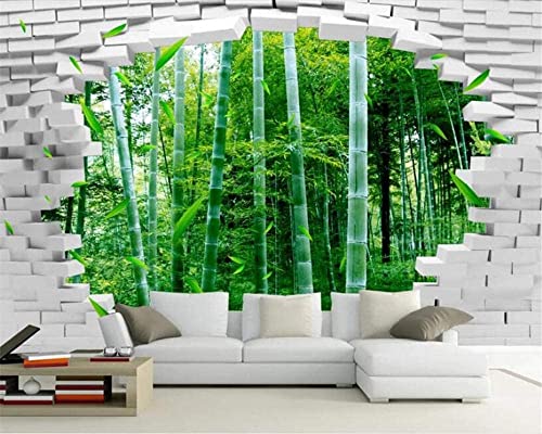 Selbstklebende Tapete - Grüner Bambusbaum Bambus - Wandbild Quadratische Tapete Wandbild Fotofunktion 3D-Tapete Wandkunst Tapete Wandbilder Schlafzimmer Wohnzimmer Wandposter 140(B) x70(H) cm von CILODO