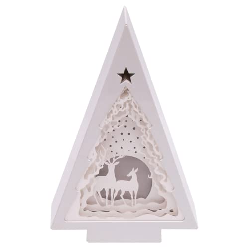 CIM 3D Papercut Lightbox – TREE Deer Couple – Maße: 17x6x26cm – Reh Paar Shadowbox Wohnaccessoire - Schnitzlampe aus Papier – kreatives Nachtlicht – einzigartige Dekoration für Fensterbänke und Regale von CIM