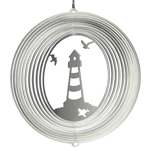 CIM Edelstahl Windspiel - Leuchtturm 180 - lichtreflektierend - Durchmesser: 18cm - inkl. Aufhängung von CIM