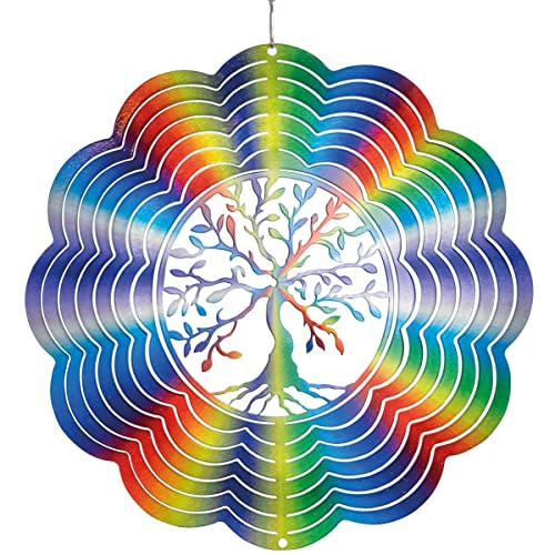 CIM Edelstahl Windspiel - Rainbow Tree of Life - Ø 250mm - leichtdrehendes Windmobile mit brillianten Farben- inklusive Aufhängung - attraktive Raum- Fenster und Garten-Dekoration CIM Edelstahl Windspiel - Rainbow Tree of Life - Ø 250mm - leichtdrehendes Windmobile mit brillianten Farben- inklusive Aufhängung - attraktive Raum- Fenster und Garten-Dekoration von CIM