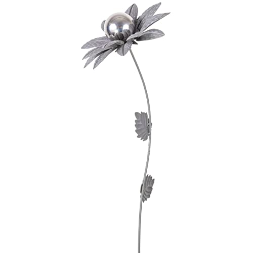 CIM Gartenstecker Beton - Blume Mirror Narzisse S - Abmessung: 18x18,5x91cm - Gartendekoration inklusive polierter Edelstahlkugel - attraktive Gartendeko – Gartenstab - Beetstecker von CIM