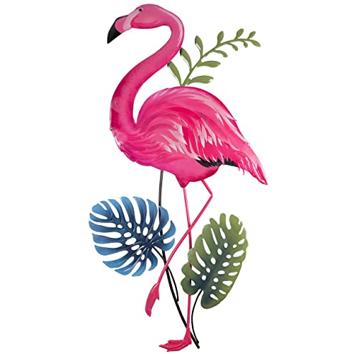 CIM Metall Wand-Deko - Pretty Flamingo 74cm - tierische 3D Wandbilder - Wandschmuck inkl. praktischer Wandbefestigung - lebhafte Wandskulptur von CIM