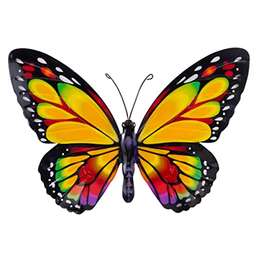CIM Metall Wand-Deko - Schmetterling Regenbogenfalter - tierische 3D Wandbilder - Wandschmuck inkl. praktischer Wandbefestigung - Lebhafte Wandskulptur von CIM