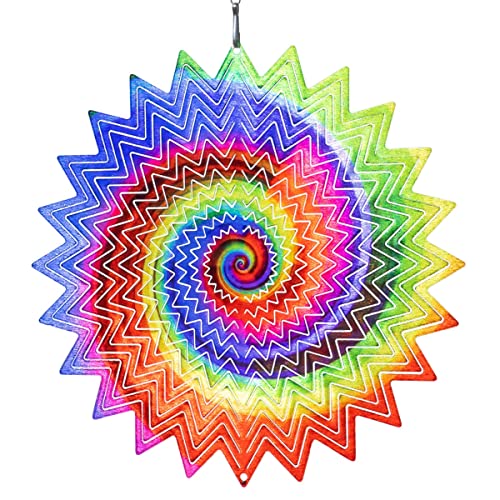 CIM Metall Windspiel – Rainbow Vortex - 250mm - leichtdrehendes Windmobile mit brillanten Farben- inklusive Aufhängung – attraktive Raum- Fenster und Garten-Dekoration von CIM