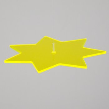 CIM Sonnenfänger - Sun Dancer Stern 200 gelb - wetterfest, lichtreflektierend - Acrylscheibe: Ø20cm - inkl. Kegelzapfen und Nylonschnur zum Hängen von CIM