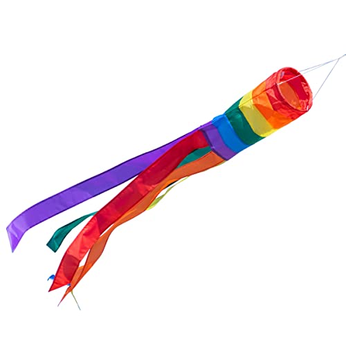 CIM Windsack - 100 Rainbow - UV-beständig und wetterfest - Ø11cm, Länge: 100cm - inkl. Kugellagerwirbelclip von CIM