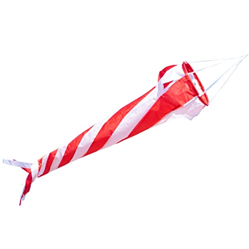 CIM Windsack - Windturbine 90 RED/White - UV-beständig und wetterfest - Ø20cm, Länge: 90cm - inkl. Kugellagerwirbelclip von CIM