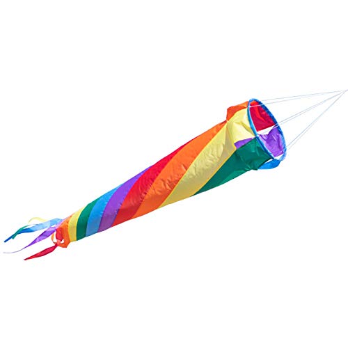 CIM Windsack - Windturbine 90 Rainbow - UV-beständig und wetterfest - Ø20cm, Länge: 90cm - inkl. Kugellagerwirbelclip von CIM