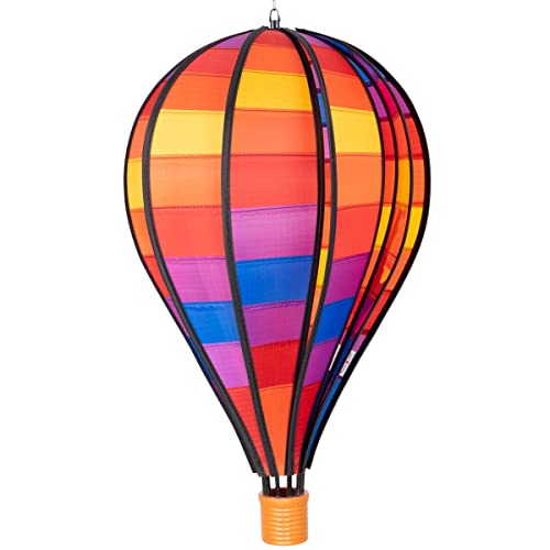 CIM Windspiel - Heißluftballon Patchwork - wetterbeständig - Ballon: Ø28cm x 48cm - inklusive Aufhängung von CIM