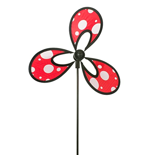 CIM Windspiel - Little Flower DOTS - UV-beständig und Wetterfest - Windrad: Ø28cm - Gesamthöhe: 70cm - inkl. Fiberglasstab von CIM