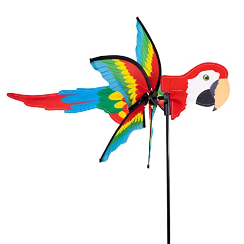 CIM Windspiel - Petite 2 in1 PAPAGEI - Windrad Ø31 cm - Windmühle mit Standstab oder Mobile mit Hängeset von CIM