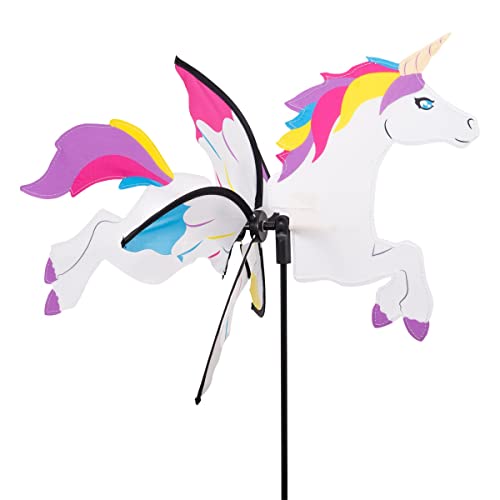 CIM Windspiel - Petite 2in1 Einhorn - Ø28x43x85cm - Windmühle mit Standstab oder Mobile mit Hängeset von CIM