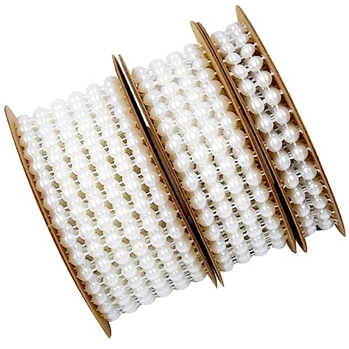3 Rollen Perlenband in Halbkugelform Baumwollgirlande Band-layout-requisiten Für Hochzeit Dekoration Basteln von CIMAXIC