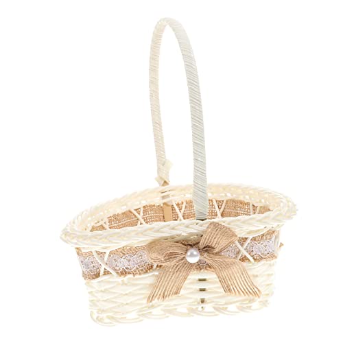 Blumenkorb Geschenkkorb Hochzeit Korb Für Blumenmädchen Geflochtener Korb Für Blumen Herzform-korb Für Hochzeit von CIMAXIC