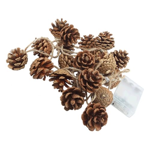 CIMAXIC 1 Satz Tannenzapfen Lichterketten Tannenzapfen-LED-Leuchten Baum Weihnachten Girlande Kiefernkegel led-light led-lichter batteriebox akkubox Szenenlayout Licht Lampenschmuck Holz von CIMAXIC