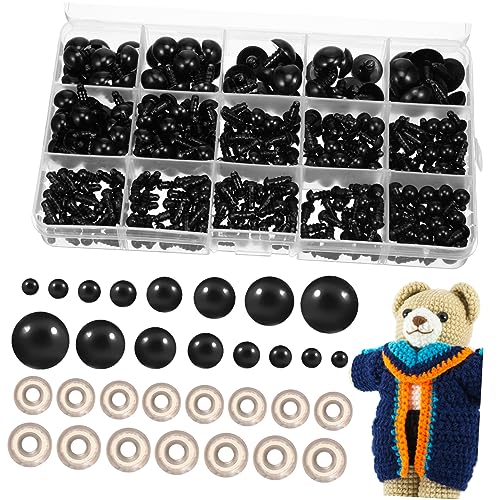 CIMAXIC Sicherheitsaugen Aus Kunststoff Schwarz Für Stofftiere Puppen Bären Mit Unterlegscheiben Bastelmaterial von CIMAXIC
