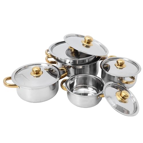 CIMAXIC 1 Set Edelstahl-Kochgeschirr-Set: Antihaft-Töpfe für Induktionskochfeld, Gasherd und Backofen – multifunktionales Küchengeschirr von CIMAXIC