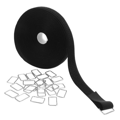 CIMAXIC 1 Set Klettstreifen: Verstellbare Klett-Kabelbänder mit 50 Schnallen – 10 m lange, wiederverwendbare Kabelbinder – Schwarzer Kabel-Organizer, 2,5 cm breit von CIMAXIC