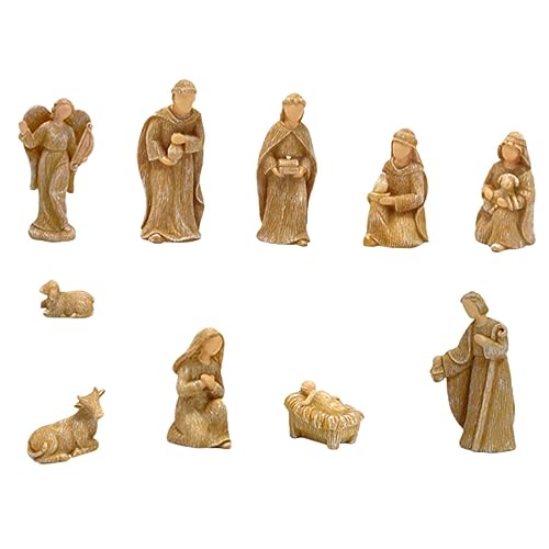 CIMAXIC 1 Set Ornamente Miniatur-Kunsthandwerk Statuen-Zubehör Szene-Hintergrund Heimdekoration Schreibtisch Urlaub Heilige Jesus-Figuren Haushalt Dekorieren Geburt Jesu von CIMAXIC