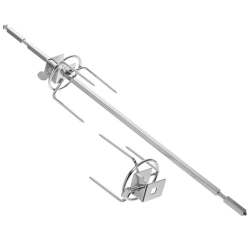 CIMAXIC 1 Set Ofengrill Vertikaler Spieß für Ofen Rotisserie Fleischgabeln Grill Bräter Grillspießstab Grillgabel Drehspießstab Fleischspieß Rundspieß Edelstahl Silber von CIMAXIC