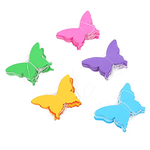 CIMAXIC 10 Stück Papier Schmetterlingsschnur Schmetterlinge Geburtstagsbanner Dekorationen 3d-schmetterling-banner-flagge Pastell Thematisiert Hängende Girlande Wimpelkette Geburtstag von CIMAXIC