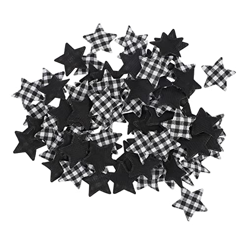 CIMAXIC 100 Stück Weihnachtssterne Mit Karomuster Gitterstoffornament Fünfsternornament Diybastelmaterial von CIMAXIC