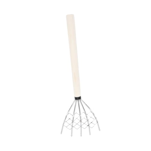 CIMAXIC Muschelrechen Mit Netz Bodenrechen Aus Edelstahl Muschel-grabwerkzeug Mit Holzgriff Für Gartenarbeit Und Auflockerung Von Erde von CIMAXIC