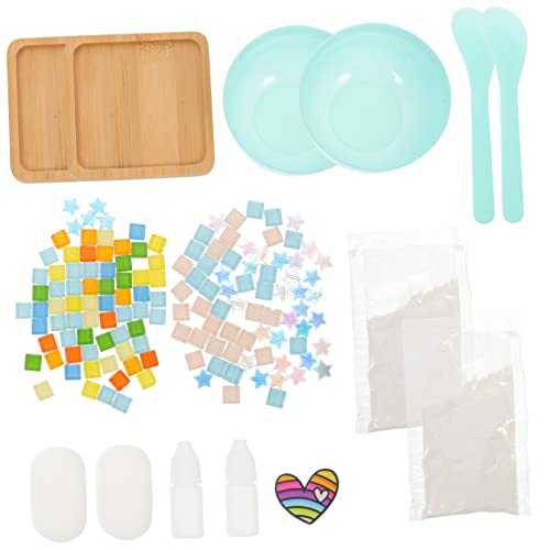 CIMAXIC 2 Sätze Mosaik Untersetzer Saftig Ding Freunde Spaß Rahmen Cool Terrarienset Aufkleber Grube Miniatur Fleck Gel DIY-Kits Folienhandwerk Teenager Projekt Unterlage von CIMAXIC