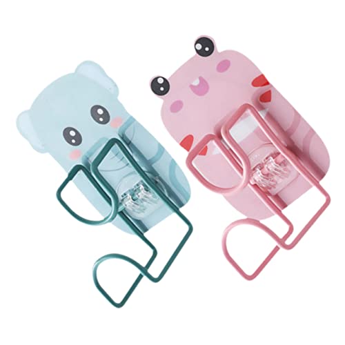 CIMAXIC 2 Stck. Wandhaken ohne Bohren Cartoon Tiermotiv Selbstklebend Robuste Edelstahl Platzsparend für Waschtisch Handtaschen Jacken Schals Vielseitig im Bad und Flur von CIMAXIC