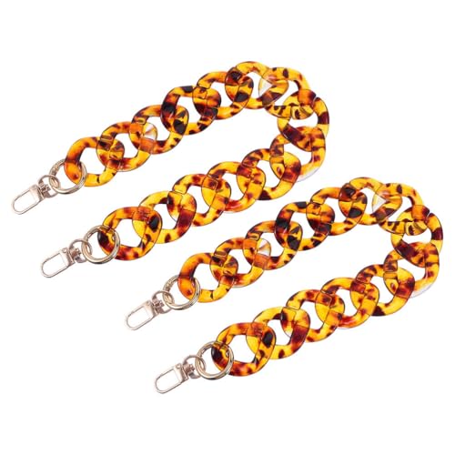 CIMAXIC 2 Stück Leoparden-Taschenkette: 15,7 Zoll Acryl-Schultergurt – Abnehmbarer Handtaschenkettengriff – Modisches Taschendekorationszubehör von CIMAXIC