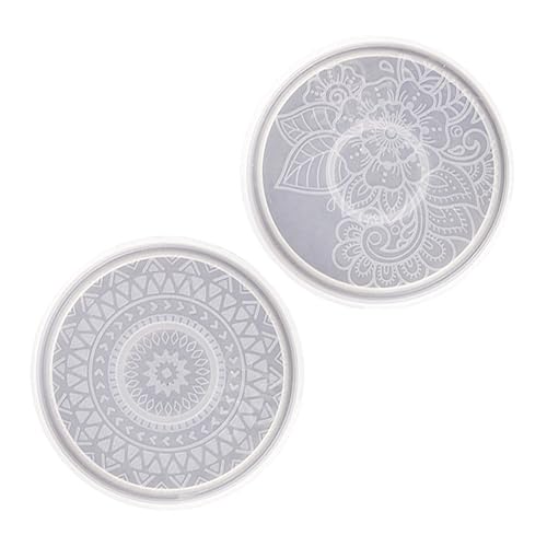 CIMAXIC 2 Stück Untersetzerform gussform mould ling DIY Silikonform Untersetzer machen runden Kaffeetassenmatte zur Herstellung von Formen DIY-Kristall-Epoxy-Form Kieselgel Transparent von CIMAXIC