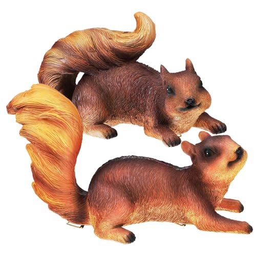 CIMAXIC Künstliches Eichhörnchen-Ornament Realistische Eichhörnchen-Statue Aus Kunstharz Einzigartiges Für Wildtier-Liebhaber von CIMAXIC