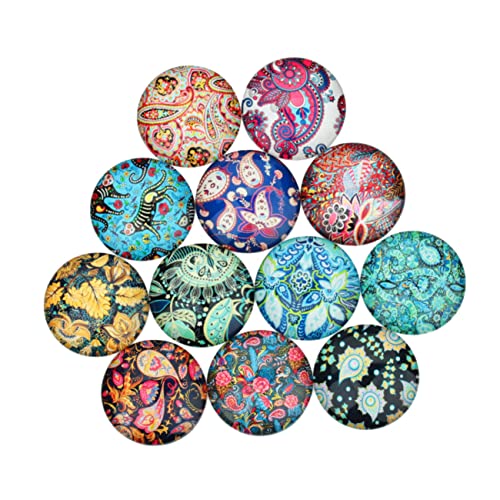 CIMAXIC 20 Stück runder Cabochon aus Glas DIY Schmuckdesign Schmuckaufnäher Schmuckmaterial selber Machen Flecken Edelsteine ​​Glasaufkleber von CIMAXIC