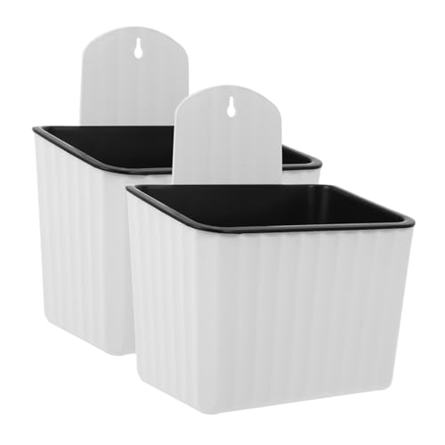 2 Stück Selbstbewässernde Hängepflanzgefäße Weiß Dekorativer Blumentopf Hydrokultur-wandhalterung Design Für Pflanzen von CIMAXIC