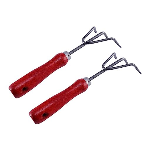 CIMAXIC 2Stücke Gartenrechen Mit Zähnen Handgrubber Hochwertigem Für Effektives Jäten Und Lockern Im Garten Ergonomischer Zur Reduzierung Handermüdung von CIMAXIC