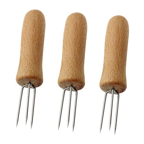 CIMAXIC 3Stücke Obst Picks mit Holzgriff Maisgabeln für Küche und Grill für Zuhause und Restaurant Rutschfester Griff Hygienisch und Leicht zu Transportieren CIMAXIC 3Stücke Obst Picks mit Holzgriff Maisgabeln für Küche und Grill für Zuhause und Restaurant Rutschfester Griff Hygienisch und Leicht zu Transportieren von CIMAXIC