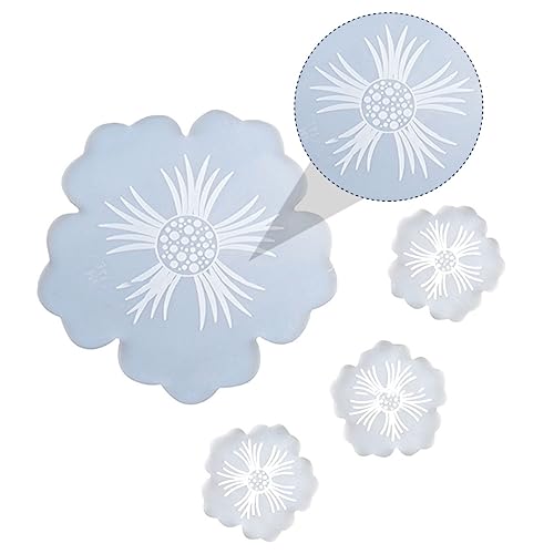 CIMAXIC 4 Stück Blumen-teetablett-untersetzer-formen-set Wiederverwendbar Diy-kristall-epoxy-form Silikonform Schalenmattenform Untersetzerform Selber Machen Kieselgel Weiß von CIMAXIC