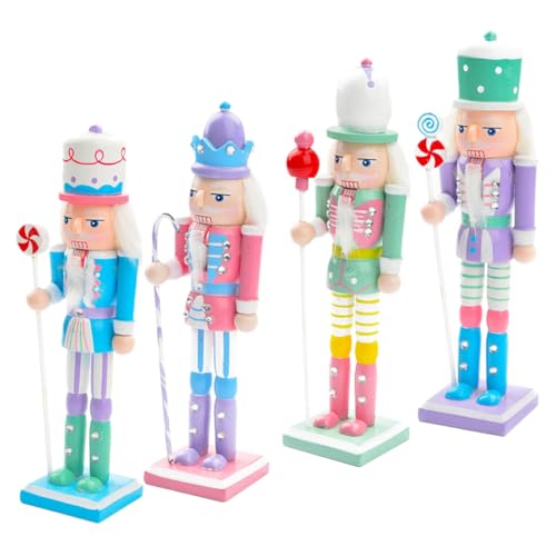 CIMAXIC 4-teilige Holz-nussknacker-weihnachtsfiguren Deko-Soldaten Für Tischschmuck Festliche Ornamente Für Zuhause Und Büro von CIMAXIC