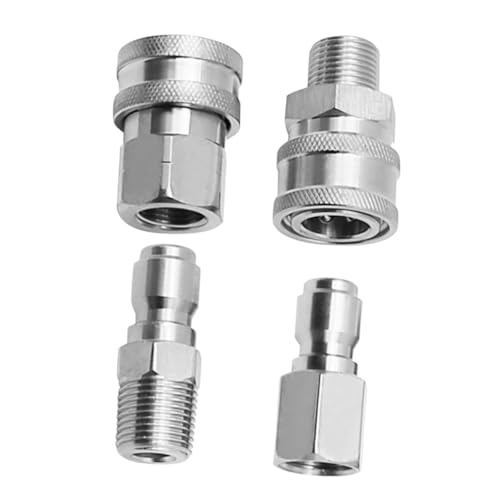 CIMAXIC 4Stücke Schnellkupplung für Hochdruckreiniger Teiliges mit Adapter und Kugelhahn für Gartenbewässerung Effiziente Verbindungstechnik für Leistungsstarkes CIMAXIC 4Stücke Schnellkupplung für Hochdruckreiniger Teiliges mit Adapter und Kugelhahn für Gartenbewässerung Effiziente Verbindungstechnik für Leistungsstarkes von CIMAXIC
