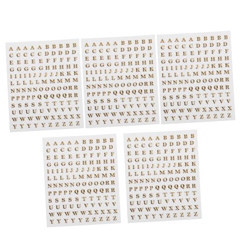 5 Bögen Selbstklebende Metallbuchstaben für Kerzendekoration Goldene Alphabet Aufkleber für Scrapbooking Langlebiges Material Vielseitig Einsetzbar Selbstgemacht Bastelarbeiten von CIMAXIC