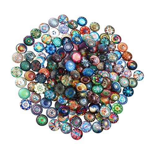 CIMAXIC 50 Stück Runde Glas-edelstein-Patches Zum Basteln Mit Kuppel Für Schmuckherstellung Und Dekoration von CIMAXIC