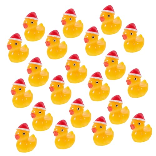 CIMAXIC 50 Stück Schwimmbecken Ducken Kuscheltier Ente Entenornament Im Freien Gans Enten Mit Haken Entendecke Entenlicht Ente Plüschtier Entendekor Dashboard-Ente Harz Yellow von CIMAXIC