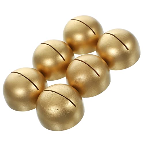 CIMAXIC 6 Stück Teiliges Holz Tischkartenhalter mit Goldenen Platzkartenständer für Hochzeiten Partys und Veranstaltungen Dekorativer Kartenhalter für Tischnummern und Notizen von CIMAXIC