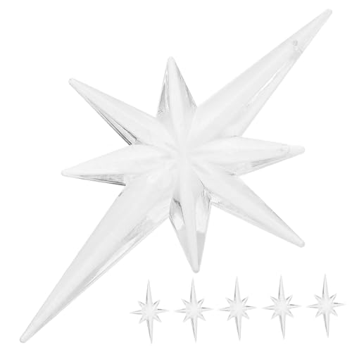 CIMAXIC 6Stücke Teiliges Stern Ornament Hängende Weihnachtsdekoration für Tannenbaum und Langlebiger Christbaumschmuck für Festliche Anlässe von CIMAXIC