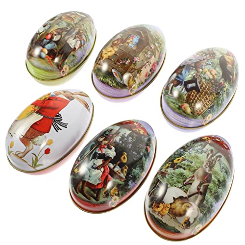 CIMAXIC 6st Blechdose Zu Ostern Mini-geschenkbox Blech Osterei-teedose Lose Teedose Osterei-verzierung Leere Dosen Gläser Basteln Ostereier Kosmetikdosen Souvenir Kind Weißblech Eisen von CIMAXIC