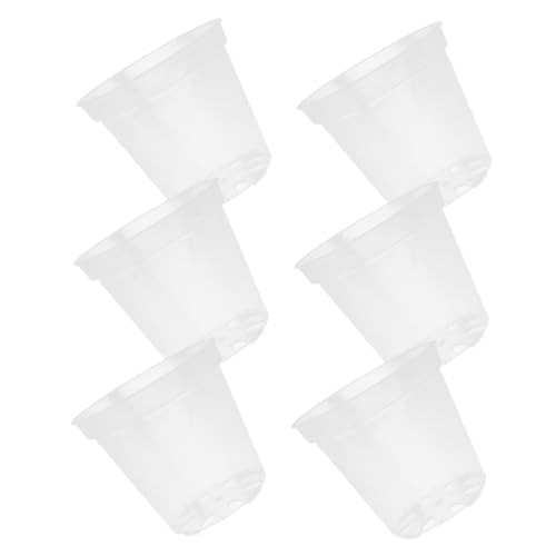 CIMAXIC 6st Transparentes Blumentopf-Set Klare Orchideentöpfe Selbstbewässernde Töpfe Für Zimmerpflanzen Tablett Blumentöpfe Hydroponischer Eimer Saftiger Blumentopf Vasen Behälter Plastik von CIMAXIC