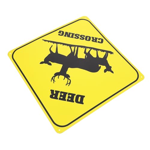 CIMAXIC Dekoration Hirsch Xing Country Home Decor Retro Bar Schild Straße Verkehrsschild Warnung Straße Road Blechschild Deers Crossing Dekorationsschilder Hirsch Im Freien Dekorationen von CIMAXIC
