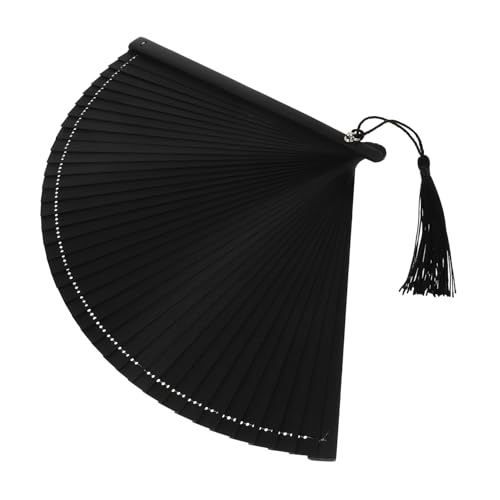 CIMAXIC Faltbarer Handfächer Retro Klappfächer mit Quaste und Tasche für Tanzaufführungen Dekoration und Tägliche Nutzung von CIMAXIC