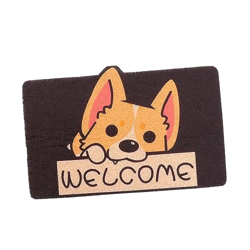 CIMAXIC Fußmatte Innen rutschfest Cartoon Eingangsmatte Corgi Willkommens Bodenmatte Für Eingangsbereiche Küche Bad von CIMAXIC